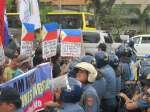 February 4, 2012 BAYAN marched in protest to the US embassy in Manila in commemoration of the 113th anniversary of the Fil-Am War